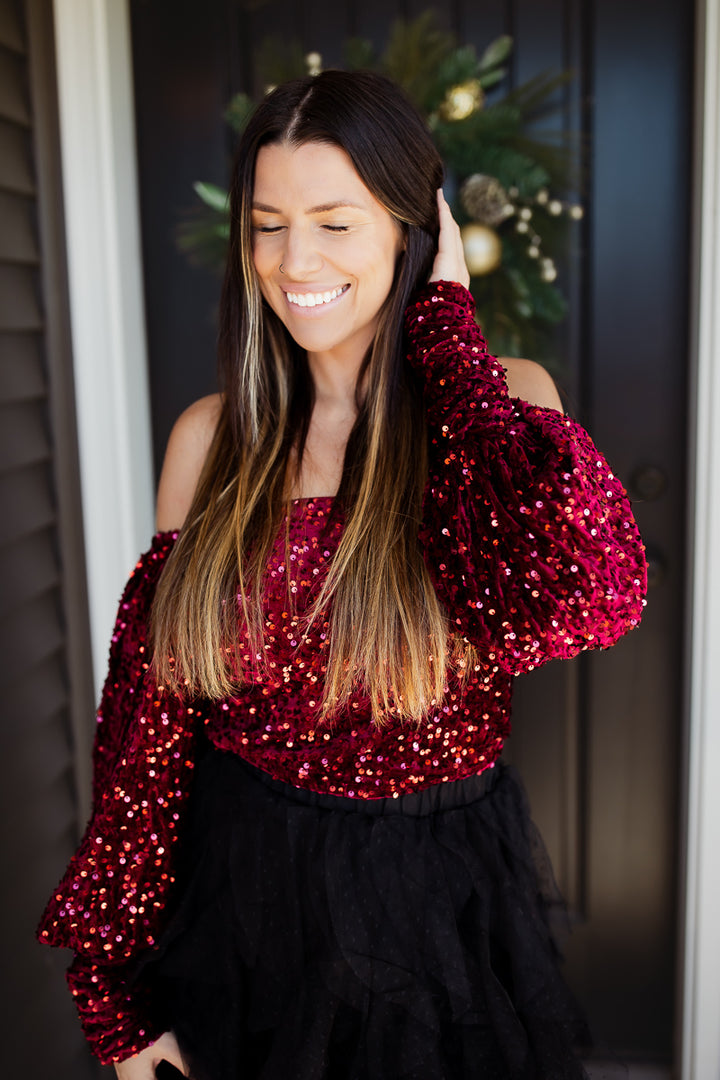 Light Up The Night Sequin Top
