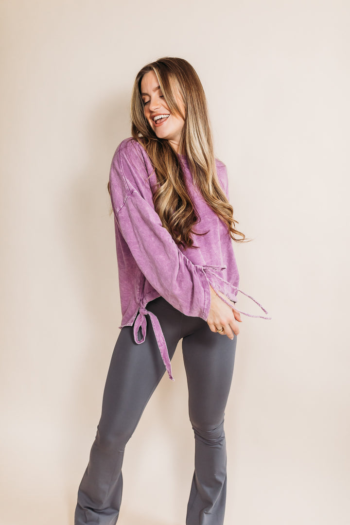 Cuddled Up Purple Cinched Top