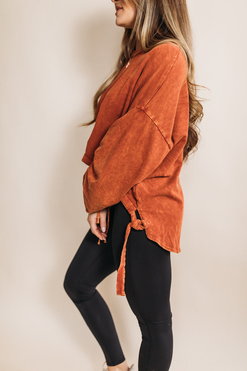 Cuddled Up Rust Cinched Top
