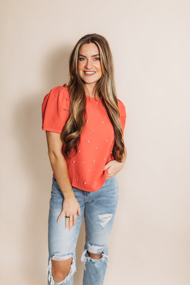 Pearly Perfection Puff Sleeve Top