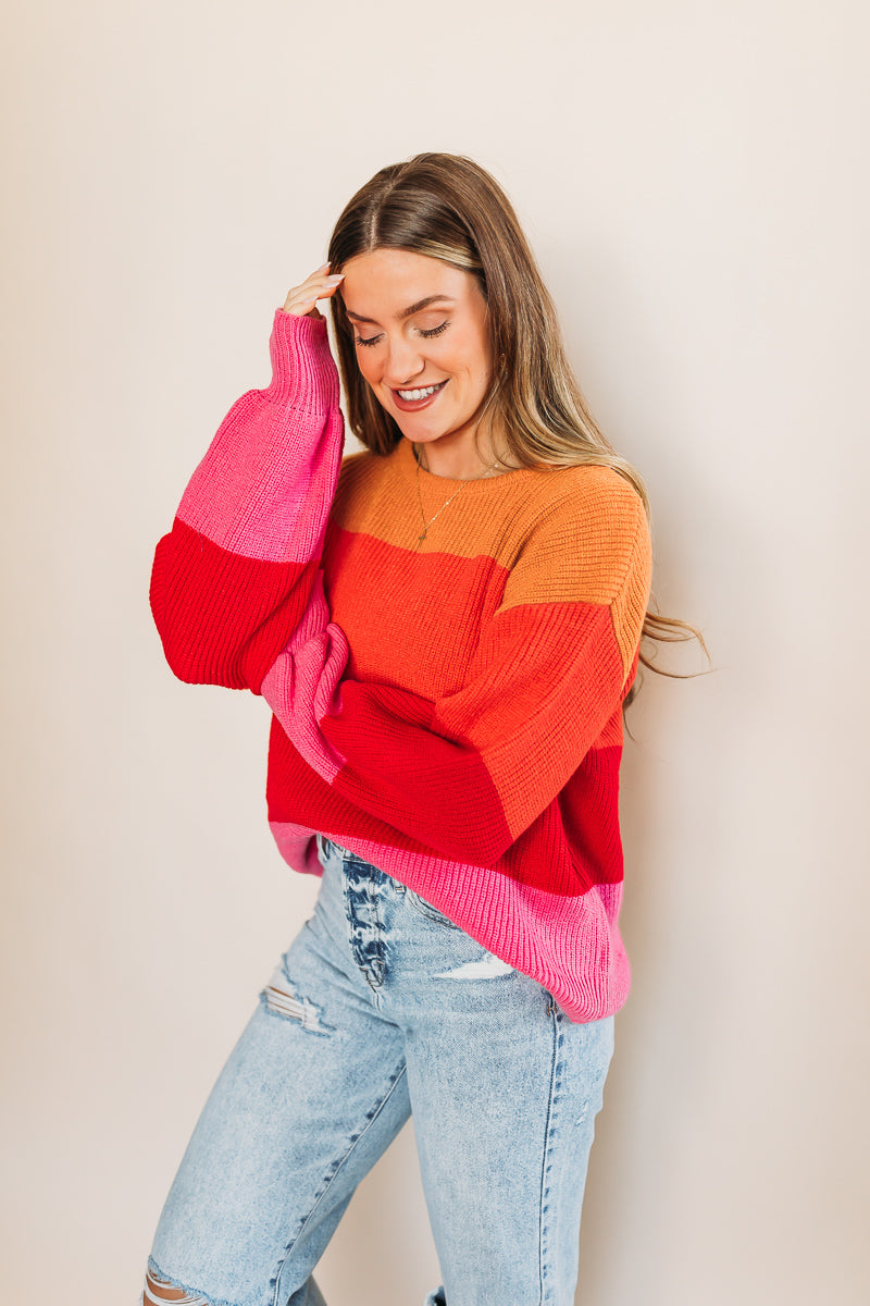 Vital Style Red Striped Sweater