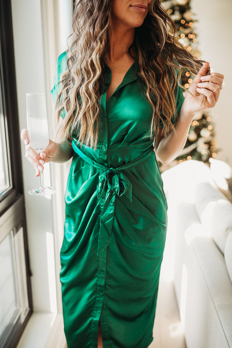 Green Holiday Party Dress